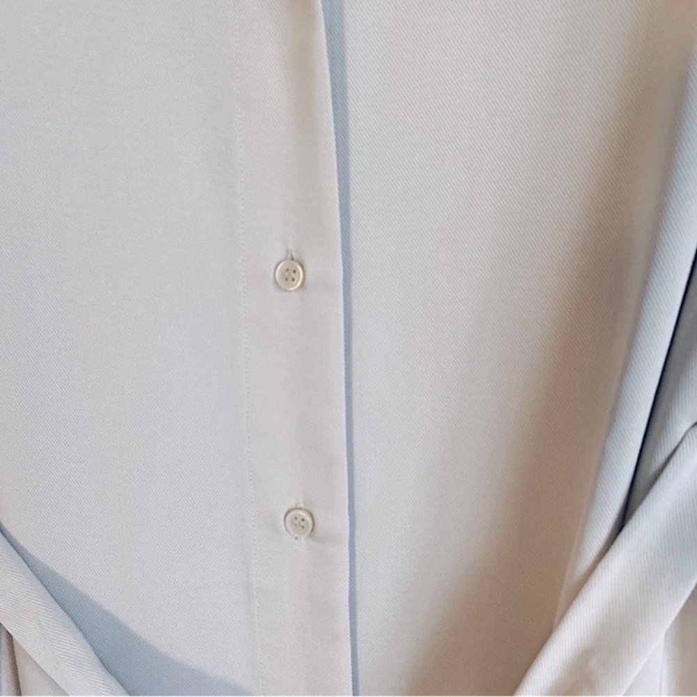 H&M MIDI SHIRT DRESS KIMONO SLEEVES RELAXED FIT BELTED Beige - Picture 8 of 14